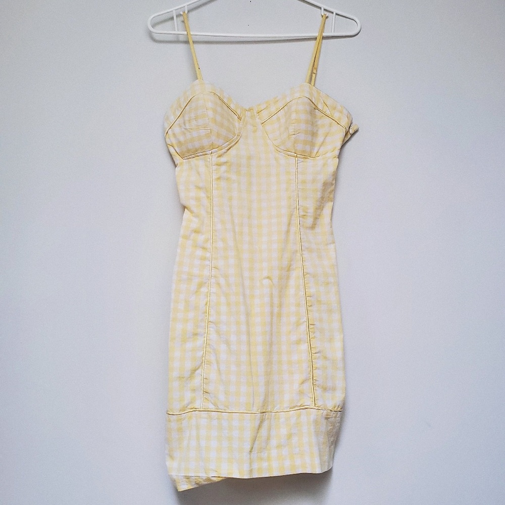 ISO In Search of: Guess Yellow Gingham Bustier Dress